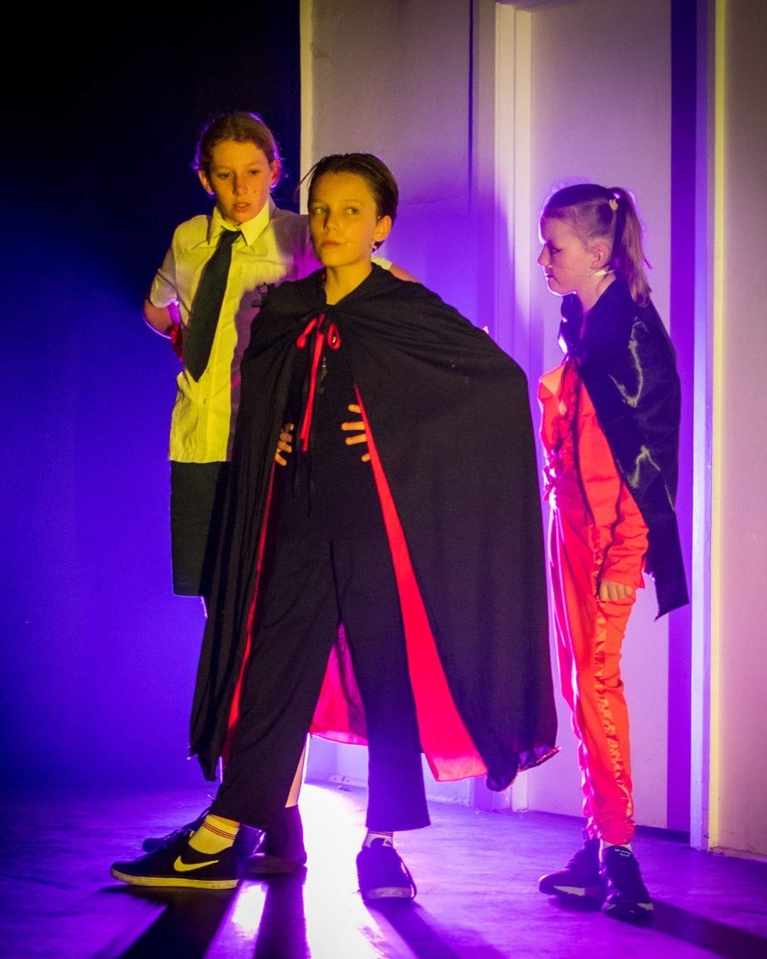Drama pose by the villain of our performance with evoke performing arts classes for kids.