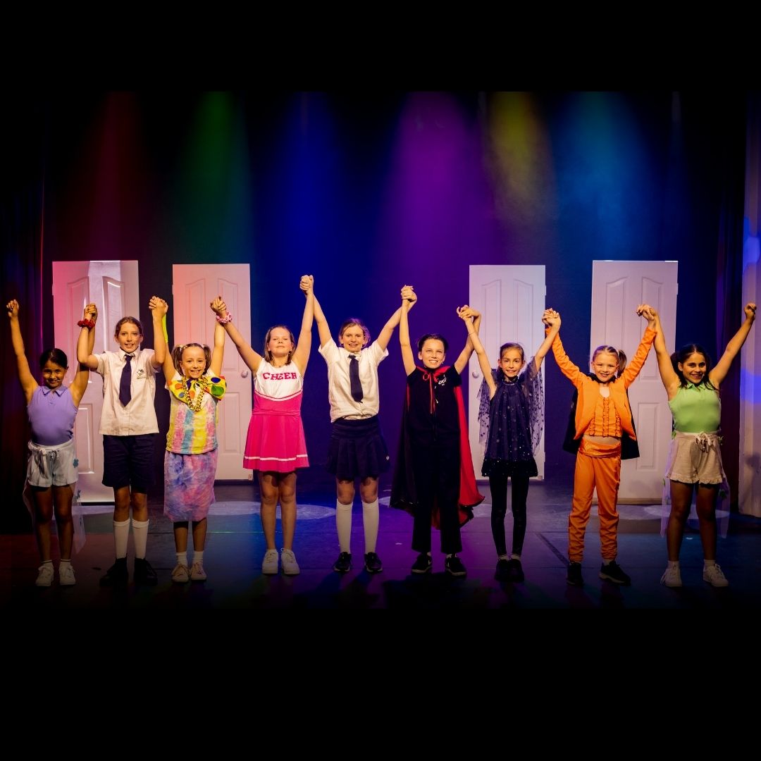 Proud faces of evoke performing arts students after kids classes in performance in Palmyra, Perth.