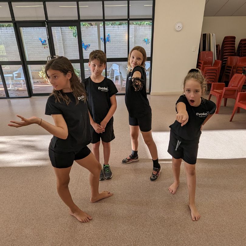 Kids in evoke performing arts classes calling for new students in Palmyra Perth.