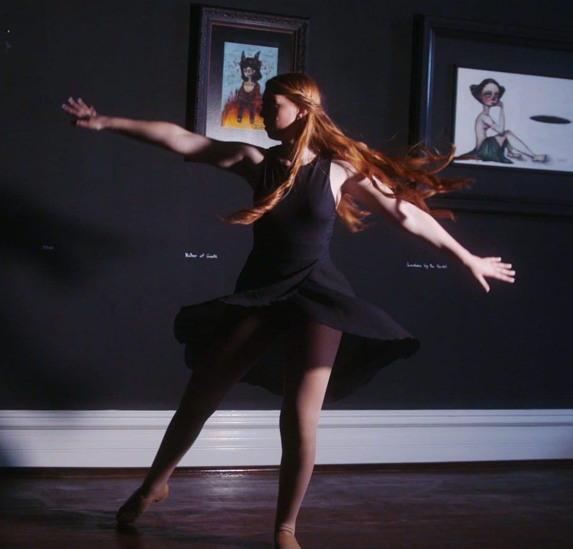 Kate dancing and performing in the music video Focal by the Perth duo, Parallax.